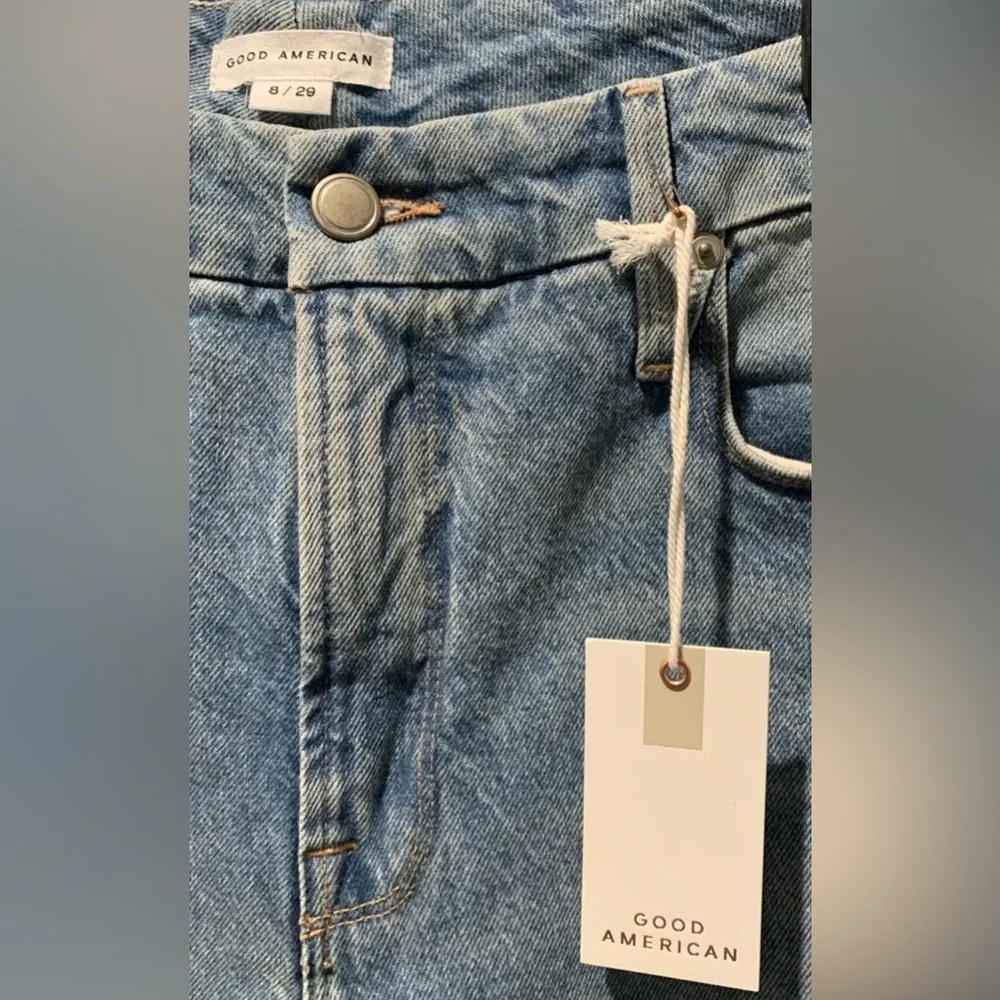 Good American Women’s Classic Bootcut Jeans High Rise Denim Indigo Med Wash Sz 8 - Picture 6 of 8